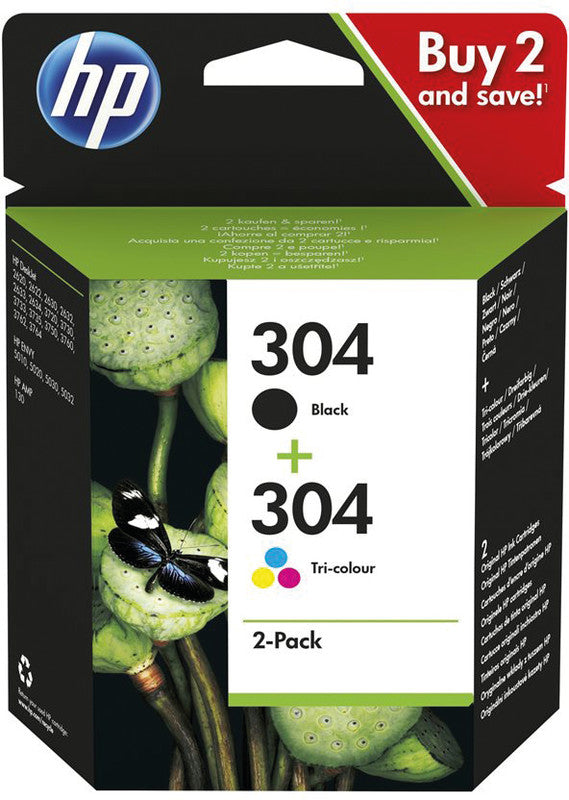 HP Tintenpatronen-Multipack 304, CMYK, 2er-Pack