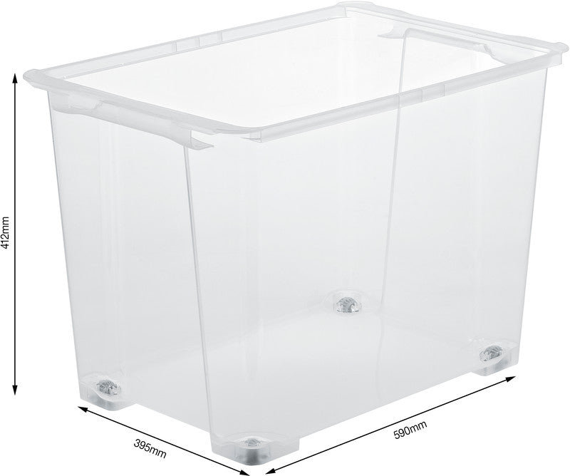 Rotho Aufbewahrungsbox Evo Easy – Kunststoff, transparent, 58,3 × 41 × 39,2 cm