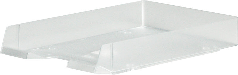 Biella Briefkorb – mit Griffausschnitt, mit Beschriftungsfeld, matt, transparent, B 245 × H 55 × T 335 mm
