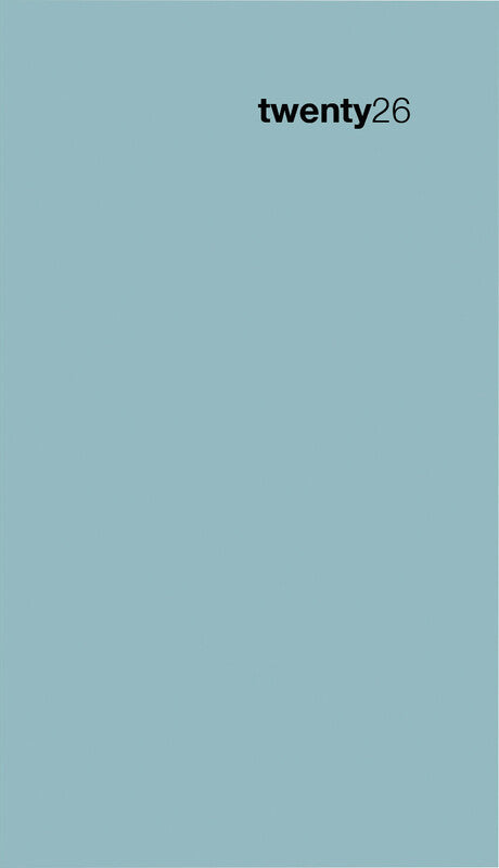 Biella Taschenagenda Colorful – 1 Woche/2 Seiten, gebunden, 8,7 × 15,3 cm, 2026, mehrsprachig, salbeigrün, FSC