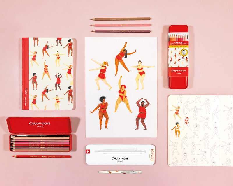 Caran d-Ache Skizzenbuch A5 – Blanko, 200 g/m², Softcover, Klebebindung, Mehrfarbig, 64 Seiten