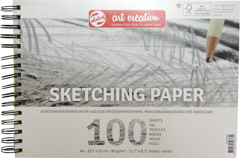 Talens Skizzenblock, Papier, 21 × 29,7 cm, Weiss
