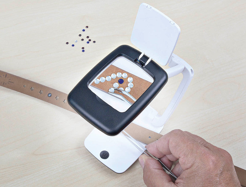Wedo Leuchtlupe – 3× – mit LED, weiss/schwarz, 67 × 95 × 35 mm