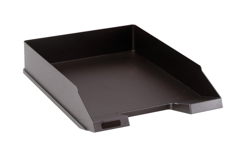Helit Briefkorb – mit Griffausschnitt, mit Beschriftungsfeld, matt, schwarz, B 255 × H 67 × T 345 mm