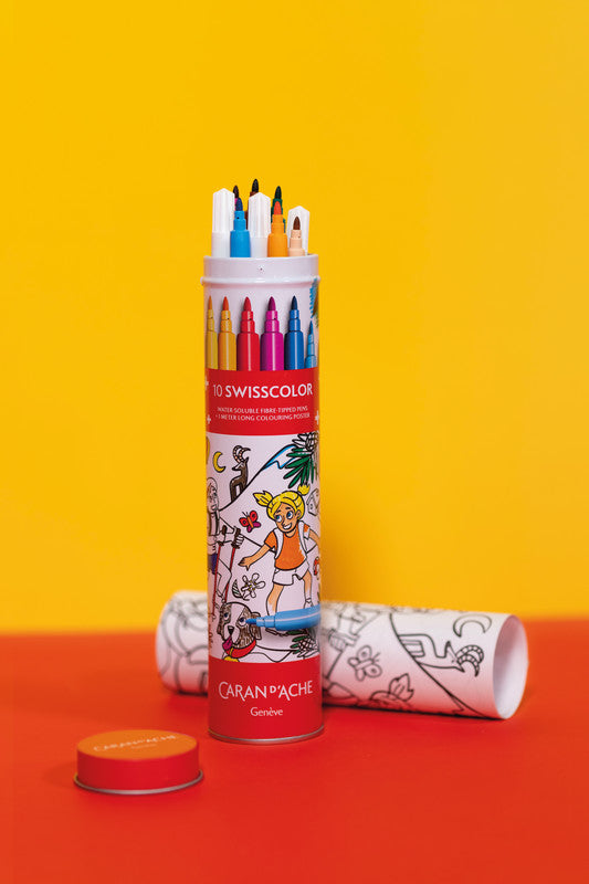 Caran d-Ache Caran d'Ache – Filzstifte Swisscolor, Strichbreite 2,8 mm, auswaschbar, 10 Farben
