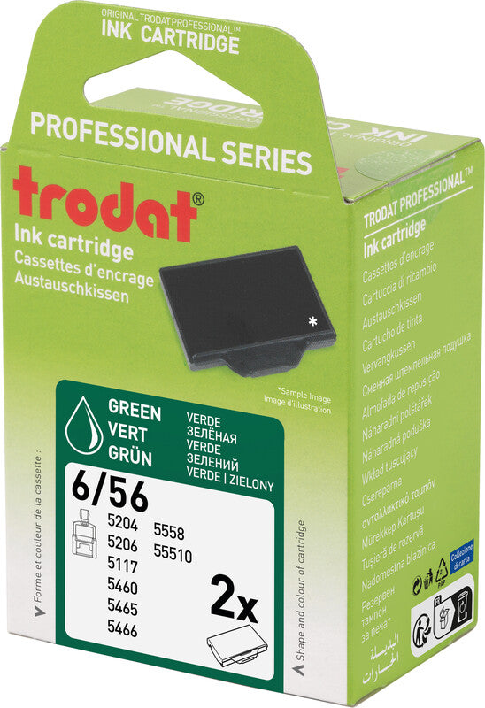 Trodat Ersatzkissen – Kunststoff, für Modelle 5117, 5204, 5206 + weitere, grün