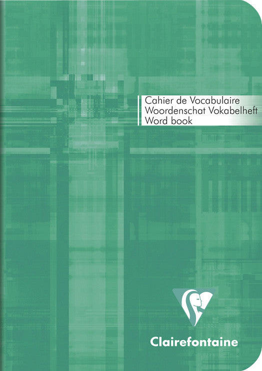 Clairefontaine Vokabelheft A6, liniert mit Mittellinie, geheftet, Karton, 64 Seiten, 90 g/m² – sortiert