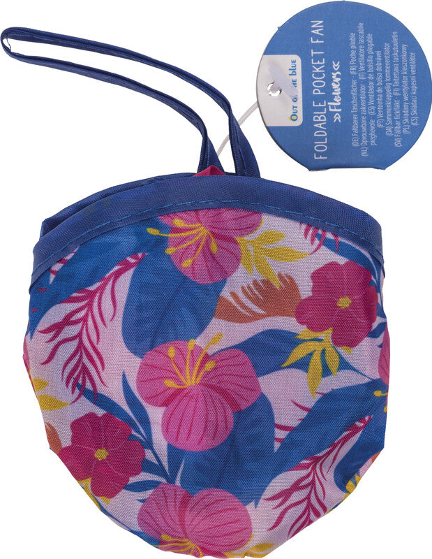 Out oft the blue OUT OF THE BLUE – Fächer, Blumenmotiv, Ø 200 mm (offen), 85 × 90 × 25 mm (geschlossen), faltbar