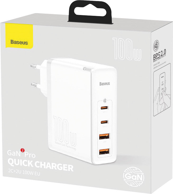 Baseus Ladegerät – 100 W, 2× USB-C + 2× USB-A