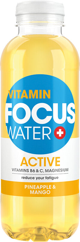 Focuswater Vitaminwasser Active Ananas & Mango ohne Kohlensäure – 12 × 5 dl