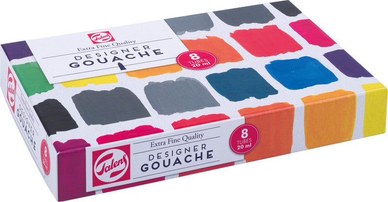 Talens Gouache – Set – 8 Farben, 8 × 20 ml, inkl. Deckweiss