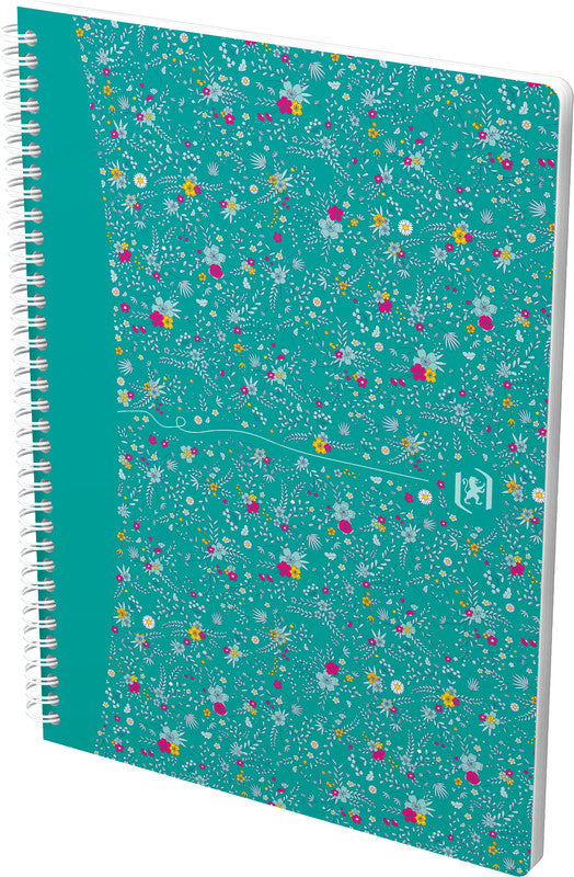 Oxford Collegeblock, Spiralbindung, Softcover, 60 Blatt, perforiert, 90 g/m² – floral, für SCRIBZEE App