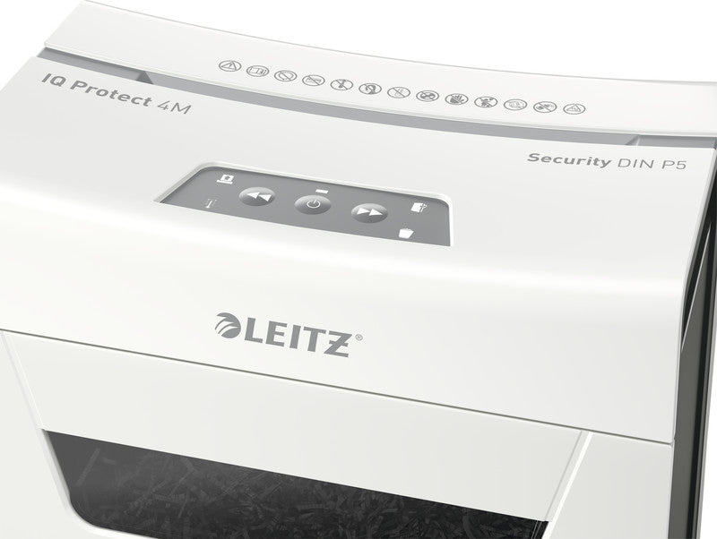 Leitz IQ 4M – Aktenvernichter, DIN P-5, Mikroschnitt 2 × 15 mm, 4 Blatt, 14 l, A4