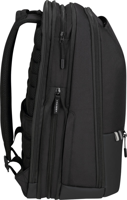 Samsonite Stackd Biz Notebook-Rucksack – 22/30 l, Aufsteckfunktion, USB-Port, recyceltes PET (rPET), Schwarz