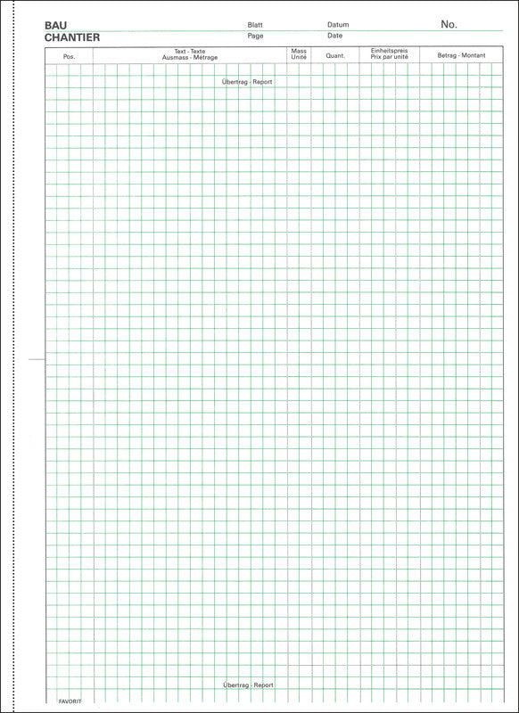 Favorit Formularblock – Devis-Ausmass, Deutsch/Französisch, 50 Blatt, A4