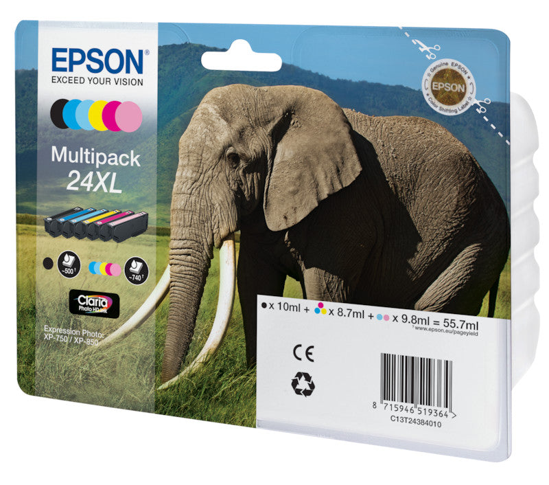 Epson Tintenpatronen-Multipack 24XL, 6er-Pack – für Inkjetdrucker/Multifunktionsgeräte