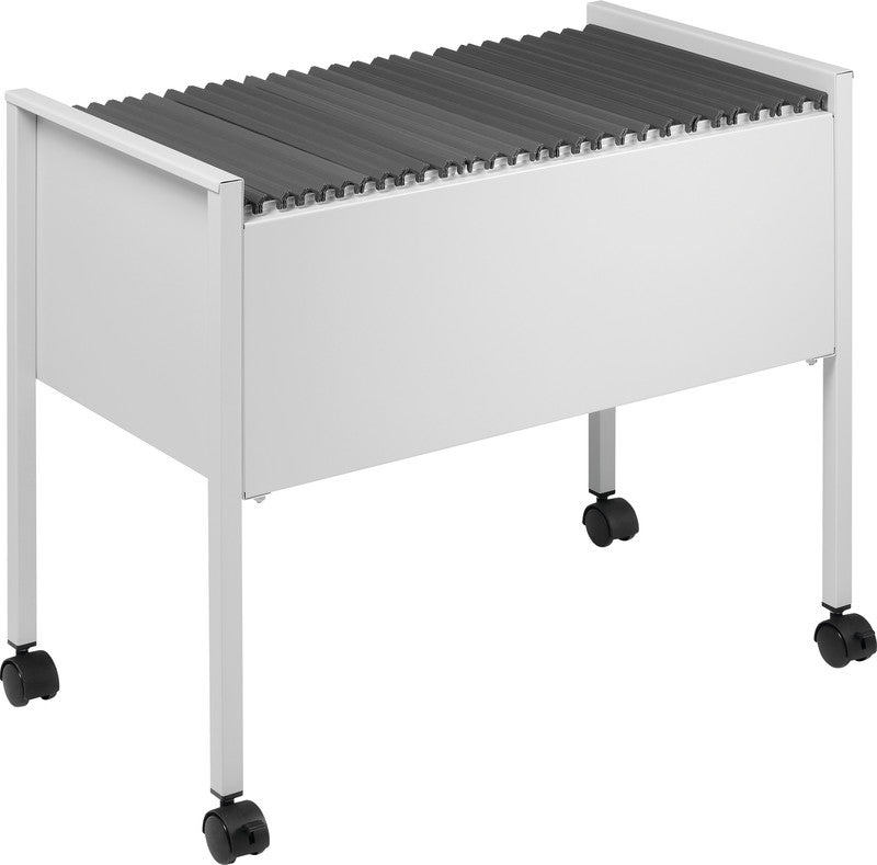 Durable Hängemappenwagen – Stahl, Grau, 65,5 × 59,2 × 36,8 cm, mit 4 Rollen, für 80 Hängemappen