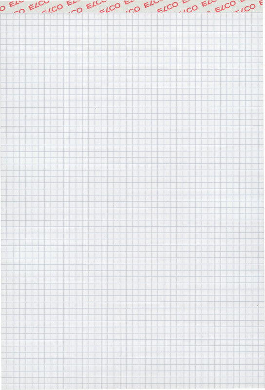 Elco Notizblock A4, kariert, geheftet, 100 Blätter, perforiert, 80 g/m² – weiss