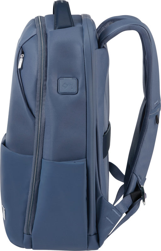 Samsonite Workationist Notebook-Rucksack – 14 l, wasserabweisend, USB-Port, recyceltes PET (rPET), blau