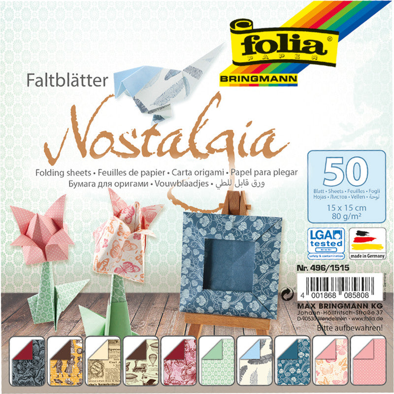 Folia Faltblätter – 150 × 150 mm – 80 g/m² – sortiert – 50 Blatt