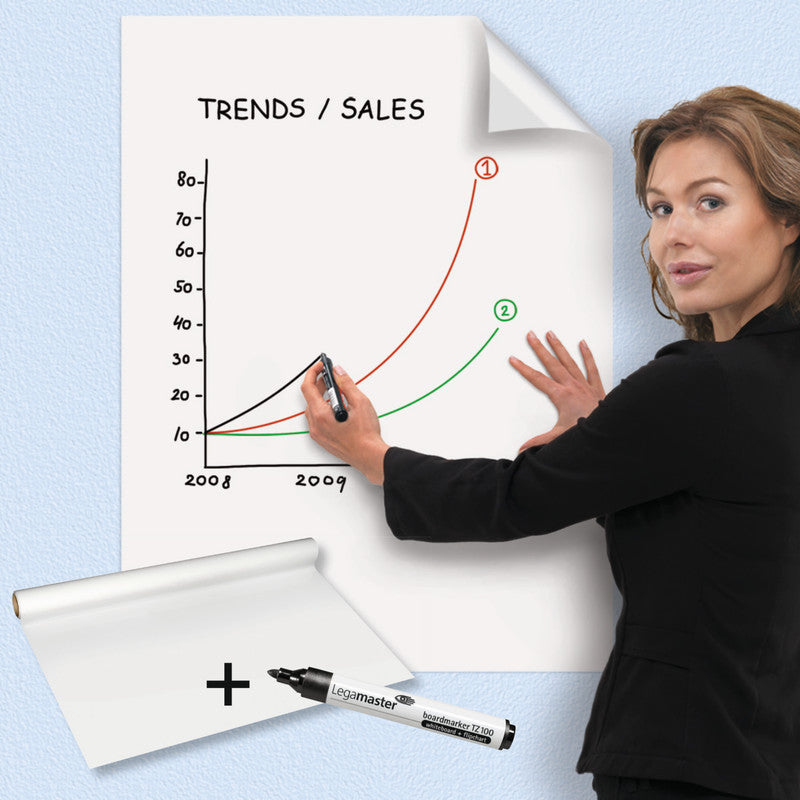 Legamaster Whiteboard – 120 × 90 cm, Wandmontage, inkl. Stift – 15-teilig