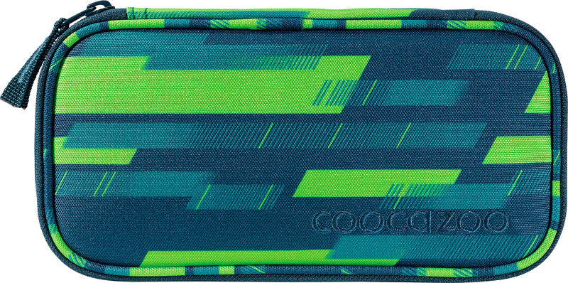 Coocazoo Etui Schlamperetui, leer – Lime Stripe – Kunststoff – 24,0 × 6,0 × 11,0 cm