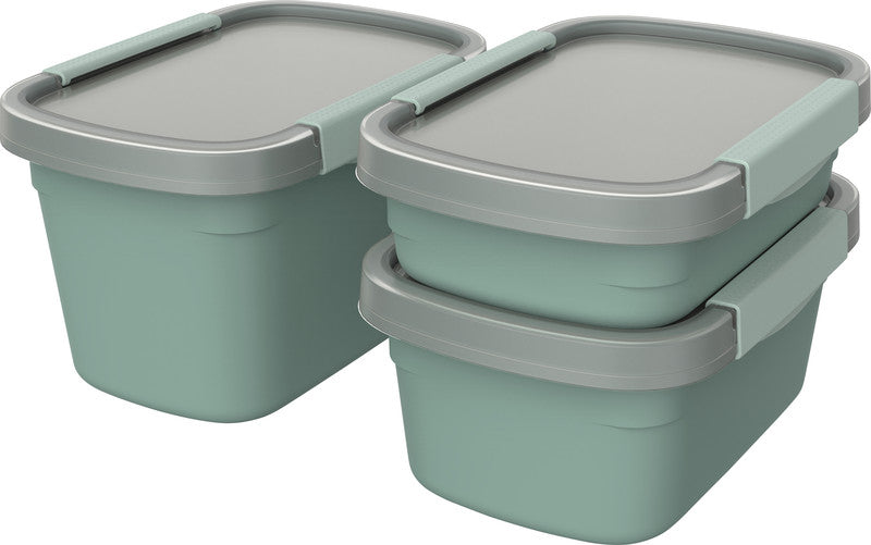 Rotho Kühlschrankdose Clic Eco – 0,8 l – auslaufsicher, Clip-Verschluss – Kunststoff – Grün