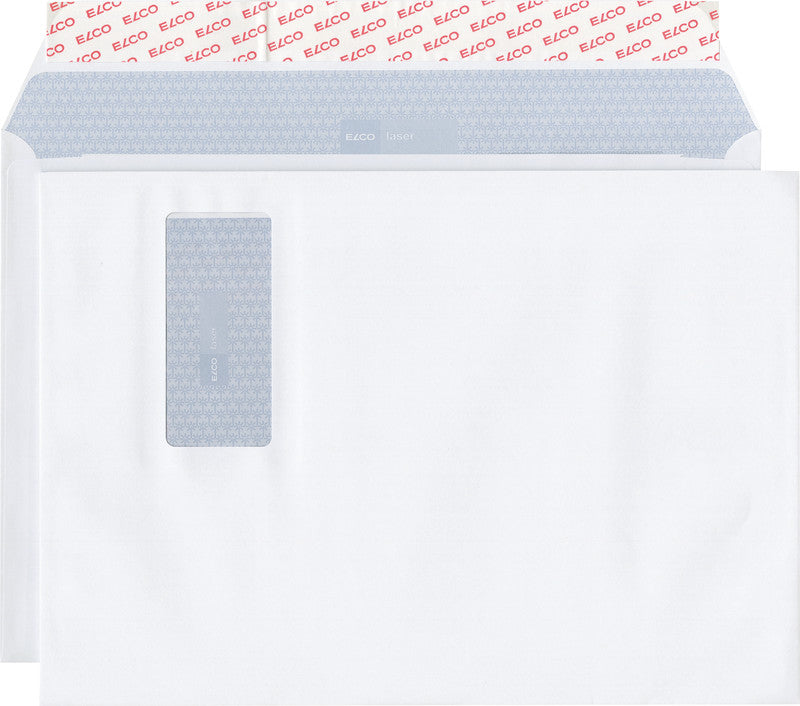 Elco Couvert C4, Fenster rechts, selbstklebend, hochweiss, 90 g/m², Spezial-Laserpapier – 250 Stk.