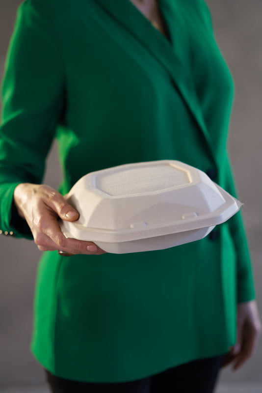 Duni Octabagasse Take-away-Box Bagasse – 900 ml, 183 × 183 × 60 mm, braun, 50 Stück