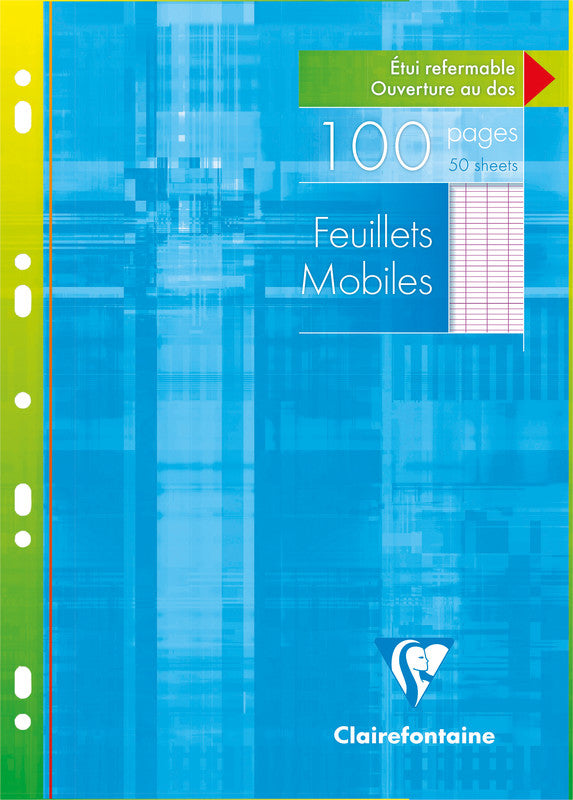Clairefontaine Notizbuch-Einlagen A4, liniert 8 × 3 mm, 11-fach gelocht, perforiert, 90 g/m² – 50 Blatt