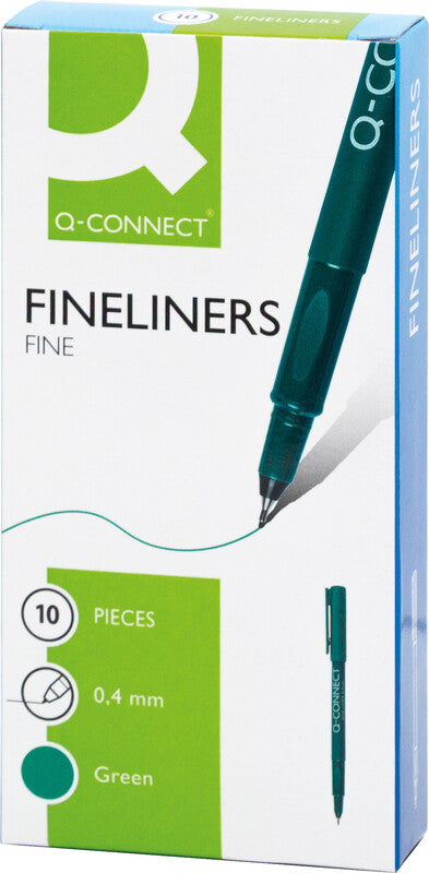 Q-connect Fineliner – 10er-Set 0,4 mm – Grün