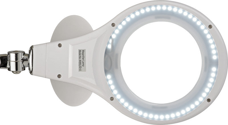 MAUL Leuchtlupe – 1,75× – Ø 127 mm – mit LED, mit Klemmfuss, weiss