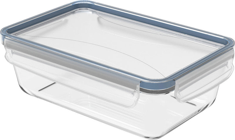 Rotho Glasbehälter Clic & Lock – 1,3 l – eckig – 24 × 7,8 × 16,5 cm – Borosilikatglas – transparent