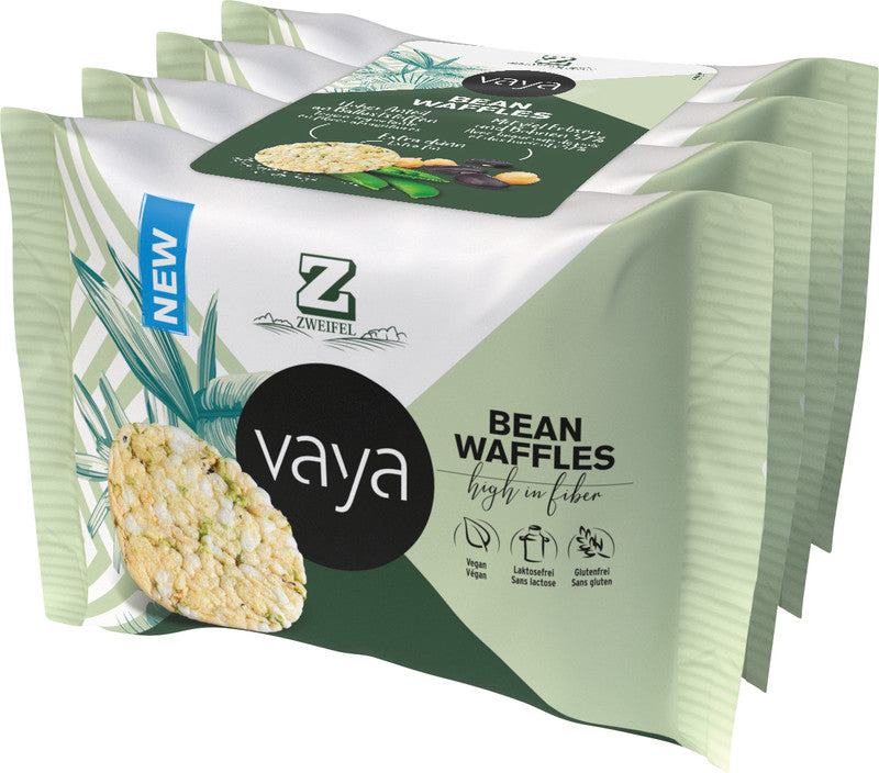 Zweifel Waffeln – Bohnen (Kichererbsen, grüne Erbsen, schwarze Bohnen), vegan, glutenfrei, 4 × 17 g (68 g)