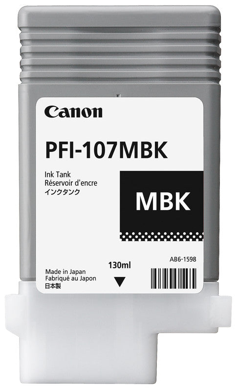 Canon Tintenpatrone PFI-107MBK, schwarz, 130 ml – für Tintenstrahldrucker und Multifunktionsgeräte