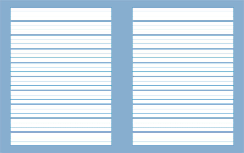Schulheft – 220 × 175 mm – 2. Schreiblinie verstärkt, 3-Gassen-Schreibliniensystem, Blau, Blauer Engel