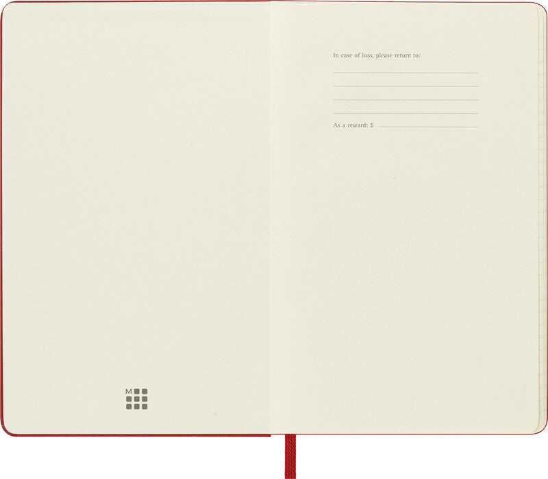 Moleskine Tagesagenda – 1 Tag pro Seite, gebunden, 9,0 × 14,0 cm, 2027, 1-h-Takt, scharlachrot, FSC
