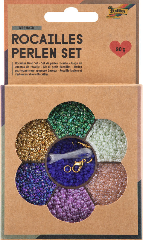 Folia Perlenset Rocailles Mermaid – 90 g, mehrfarbig