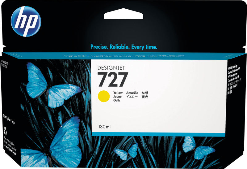 HP Tintenpatrone 727, Gelb, 130 ml – für Inkjetdrucker und Multifunktionsgeräte