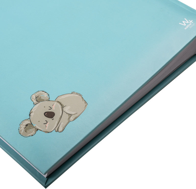 Walther Design Walther Fotoalbum Baby Dreamer – für 250 × 260 mm, blau, mit Pergaminzwischenblättern, Karton
