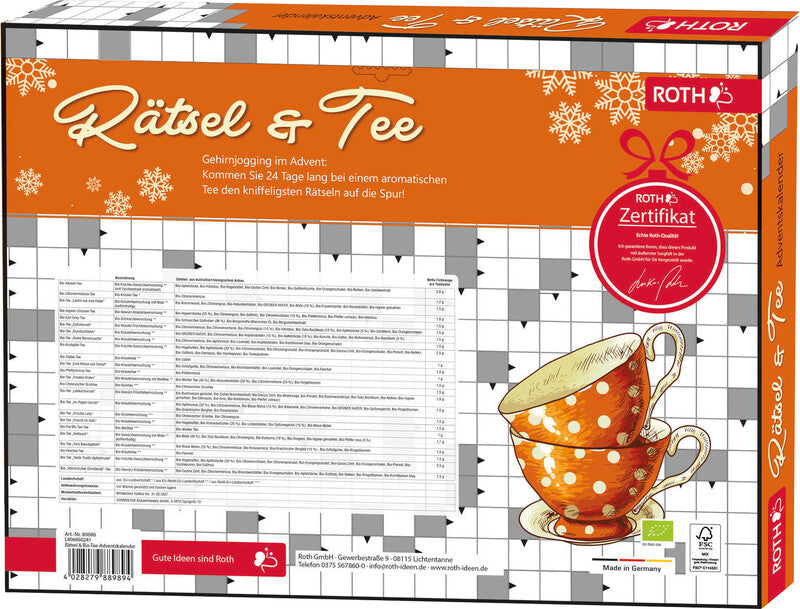 Roth Rätsel & Tee – Adventskalender – 24 Bio-Tees