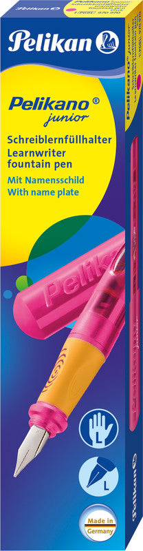 Pelikano junior – L Feder – für Linkshänder – pink, blau – Patronen