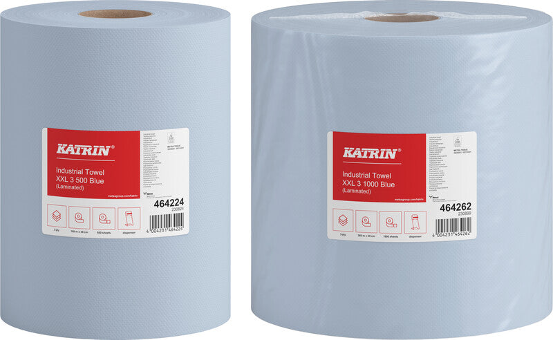 Katrin Putzrolle, 3-lagig, Blau, 34 × 38 cm, 500 Stk., eco:plus
