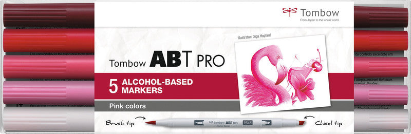 Tombow Filzstifte ABT PRO Dual Brush Pen, 5 Stk.