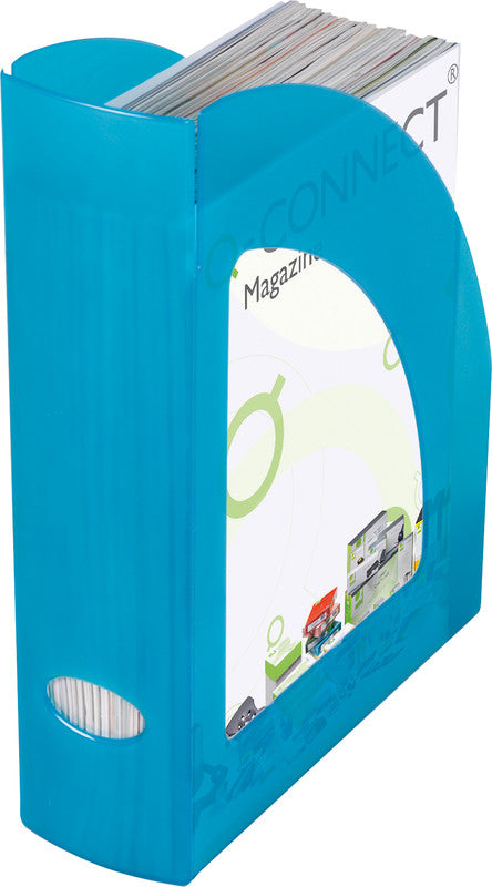 Q-Connect Stehsammler – für A4/C4 – 80 mm, mit Griffloch, blau, Kunststoff