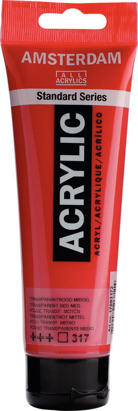 Royal Talens Amsterdam – Acrylic Standard – Acrylfarbe – Rot Transparent, 120 ml