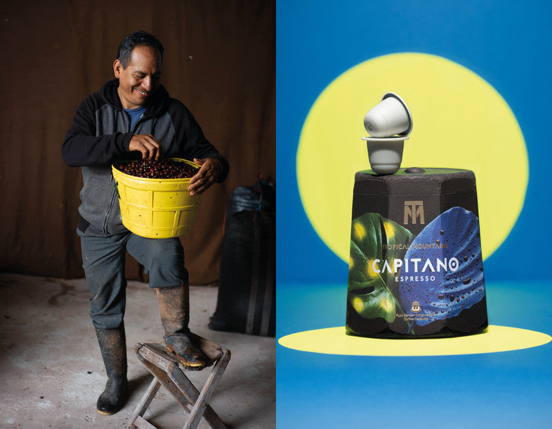 Tropical Mountains Kaffeekapseln Capitano Espresso – für Nespresso – Intensität 9/12 – Bio, Fairtrade – 21 Stk.
