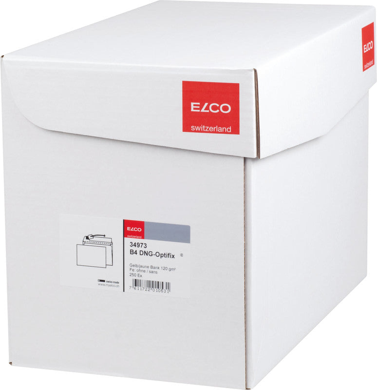 Elco Couvert B4, ohne Fenster, selbstklebend, gelb, 120 g/m² – 250 Stk.