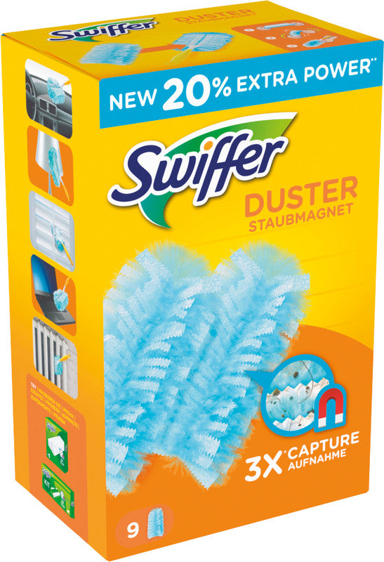 Swiffer Reinigungstücher (Nachfüllpackung) – für Swiffer Staubmagnet, Gelb, 9 Stk.