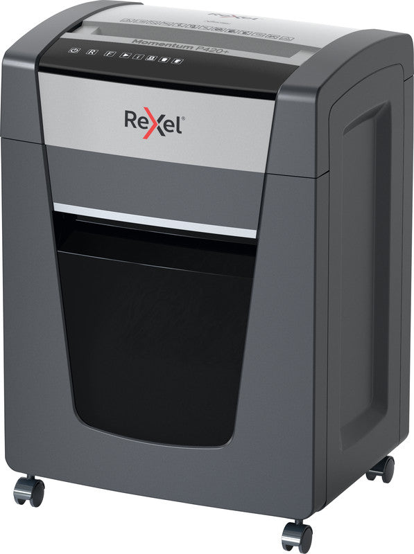 Rexel Momentum P420+ – Aktenvernichter, DIN P-4, Partikelschnitt 4 × 35 mm, 20 Blatt, 30 l, A4